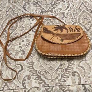 Leather cross body purse